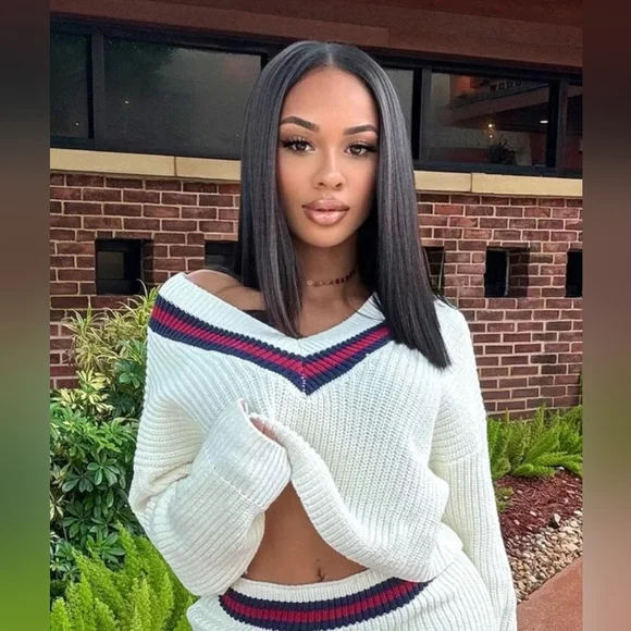 Fashion NOVA Varsity Blues Sweater Medium - Picture 1 of 7